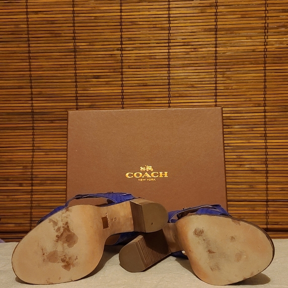 Coach Lexey Snake, Deep Marine, Block Heel Sandals - Picture 10 of 10